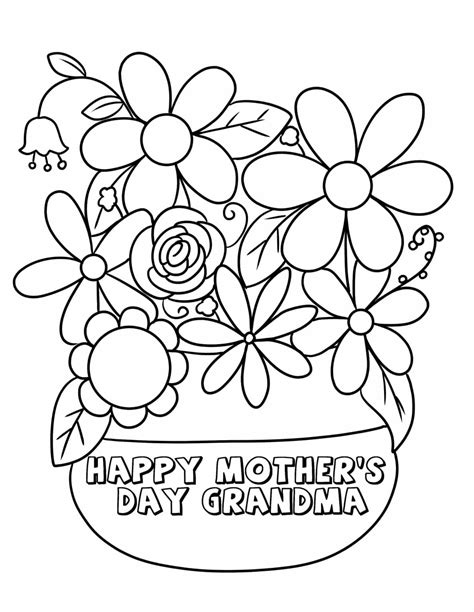 Printable Mothers Day Cards To Color For Grandma